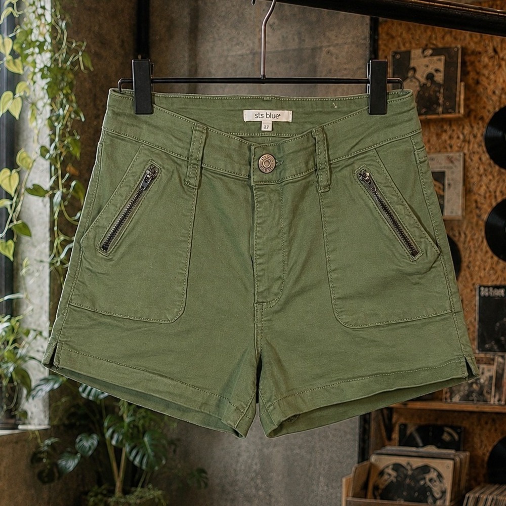 Sts‎ Blue Ellie High Rise Utility Shorts Olive Green 27